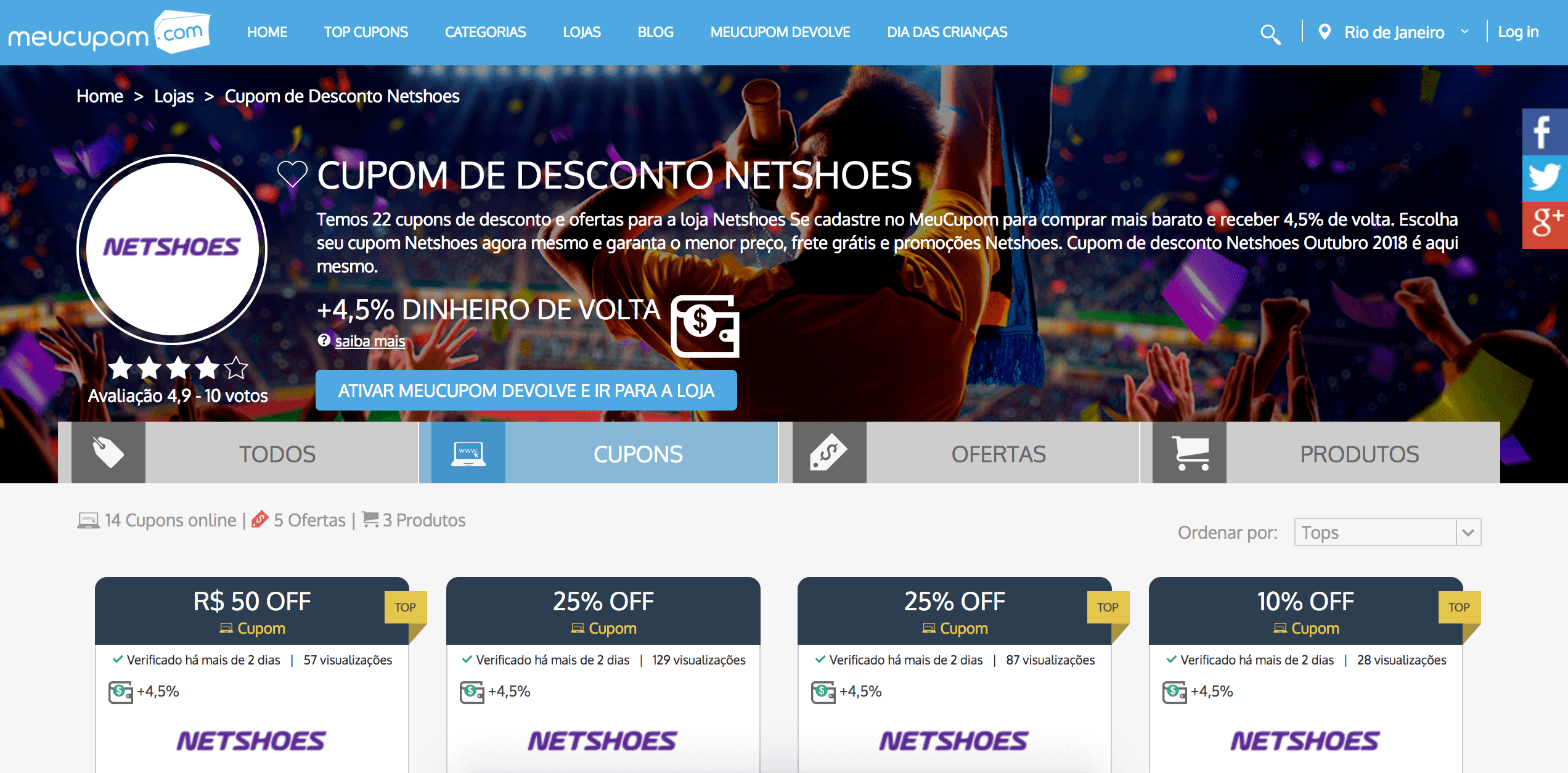 cupom desconto netshoes novembro 2018